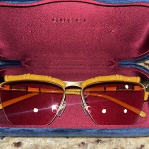 Gucci Sunglasses with Yellow and Red Accents